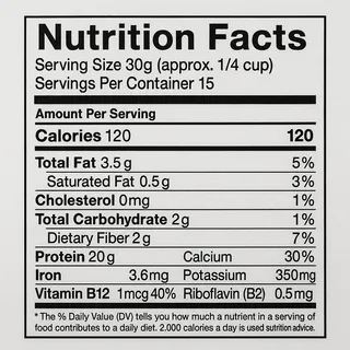 Nutritional profile visualization for organic cricket powder